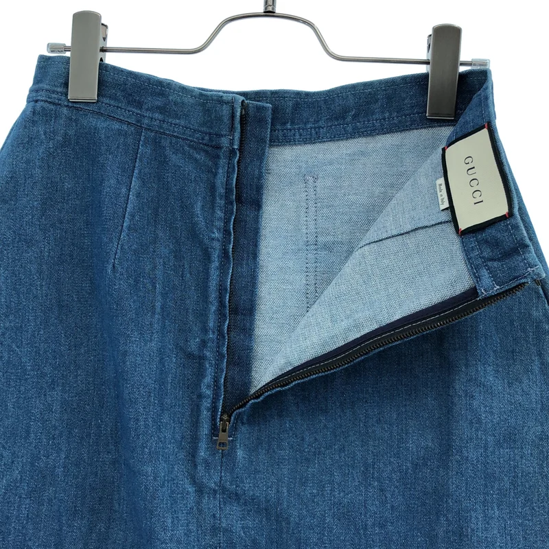 GUCCI / グッチ | ホースビット インターロッキングG フレアデニムスカート | 38 | レディース