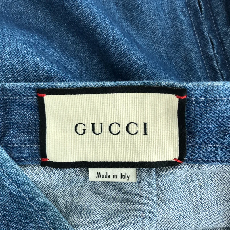 GUCCI / グッチ | ホースビット インターロッキングG フレアデニムスカート | 38 | レディース