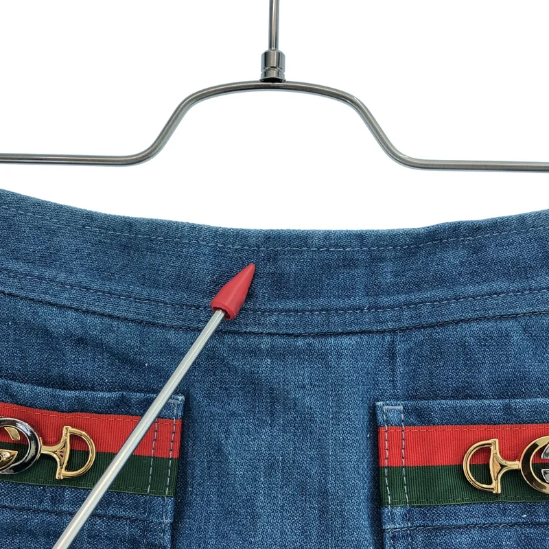 GUCCI / グッチ | ホースビット インターロッキングG フレアデニムスカート | 38 | レディース