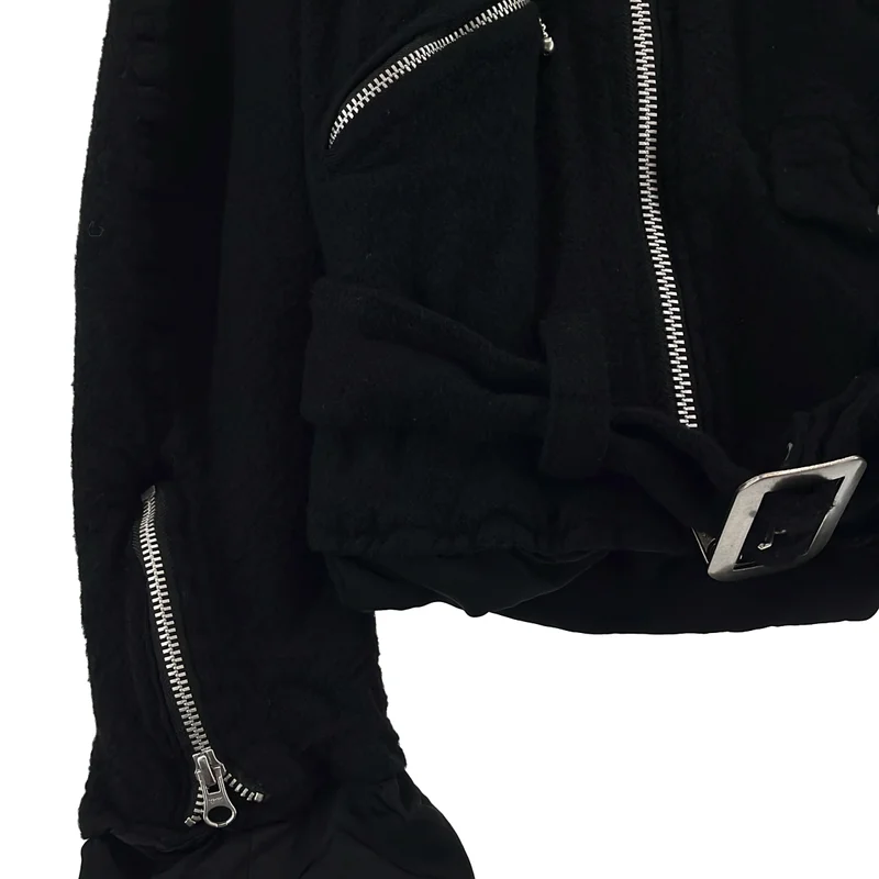 JUNYA WATANABE COMME des GARCONS / ジュンヤワタナベ | 2007AW | ウール 縮絨 ダブルライダース ジャケット | SS | レディース