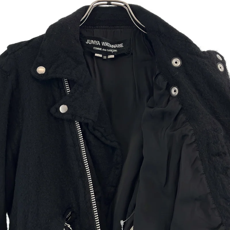 JUNYA WATANABE COMME des GARCONS / ジュンヤワタナベ | 2007AW | ウール 縮絨 ダブルライダース ジャケット | SS | レディース