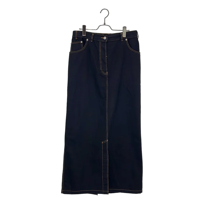 DRIES VAN NOTEN / ドリスヴァンノッテン | ロゴボタン スリット デニム スカート | 38 | レディース