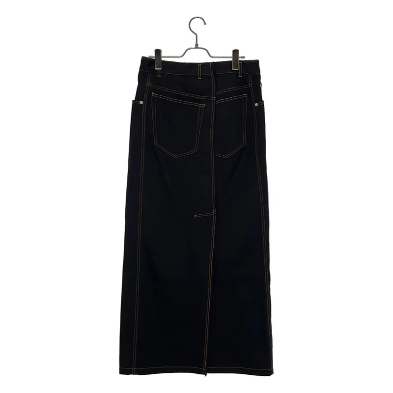 DRIES VAN NOTEN / ドリスヴァンノッテン | ロゴボタン スリット デニム スカート | 38 | レディース