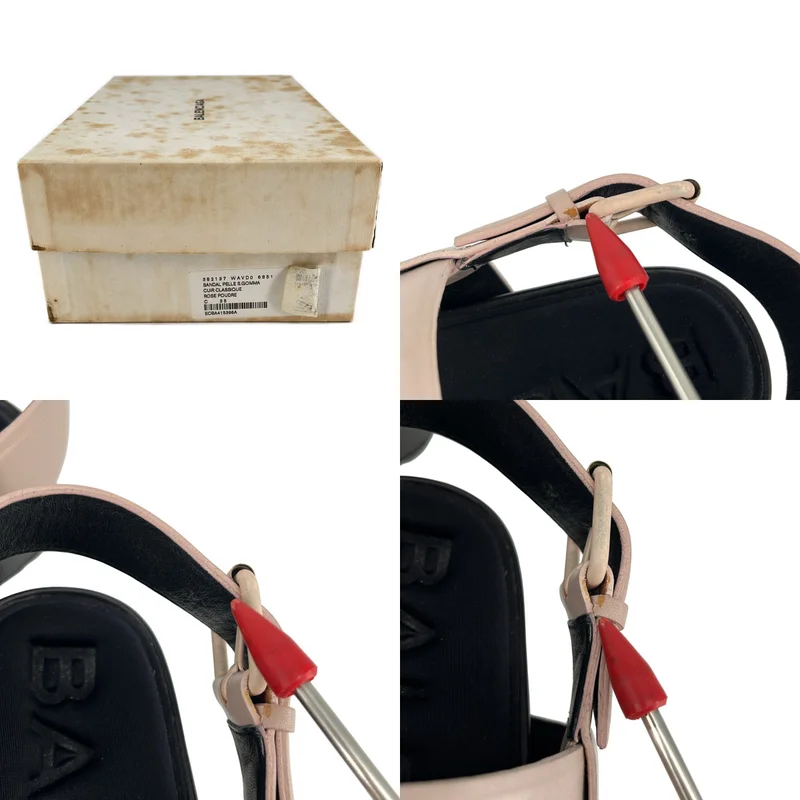BALENCIAGA / バレンシアガ | レザー ストラップサンダル | 35 | レディース