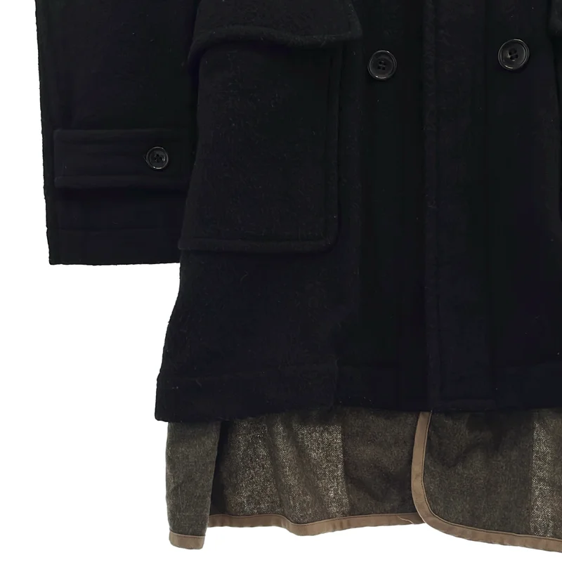 BLACK COMME des GARCONS / ブラックコムデギャルソン | 2014AW | ウール ライナードッキング ダッフルコート | S | レディース