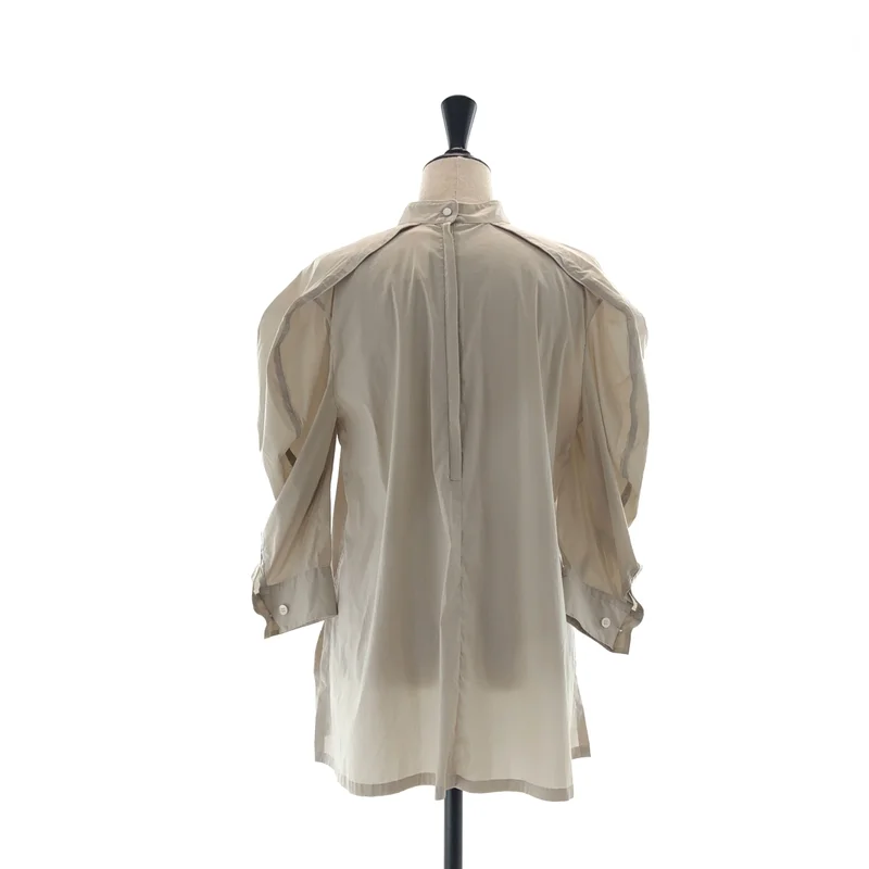 ISSEY MIYAKE / イッセイミヤケ | 2023SS | 変形スリーブ スタンドカラー ブラウス | 2 | レディース