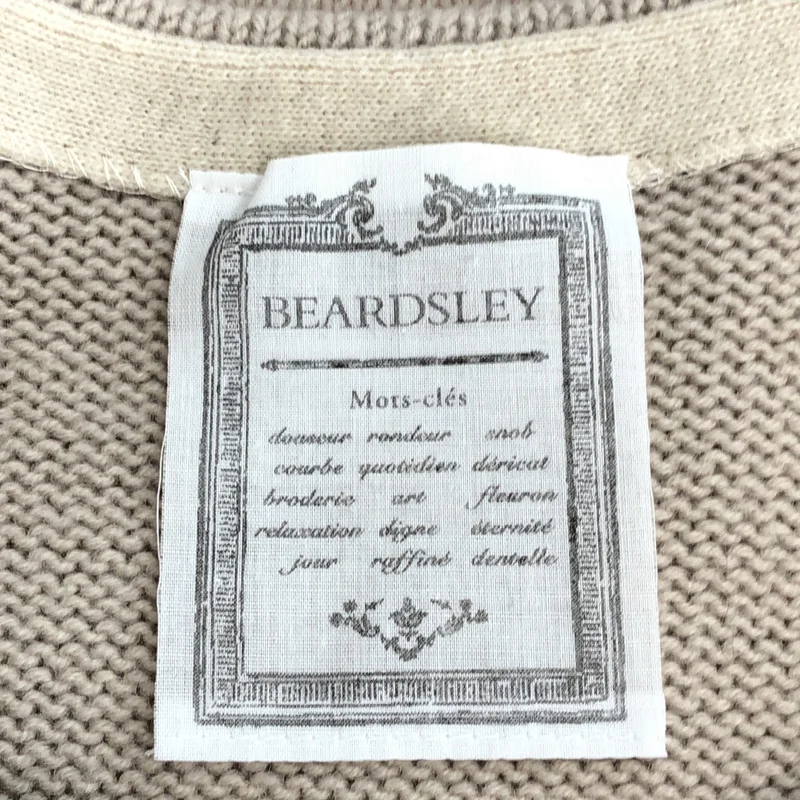 BEARDSLEY / ビアズリー | ウール フラワー刺しゅう クルーネックニット | F | レディース
