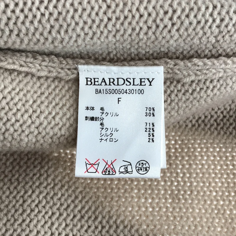 BEARDSLEY / ビアズリー | ウール フラワー刺しゅう クルーネックニット | F | レディース