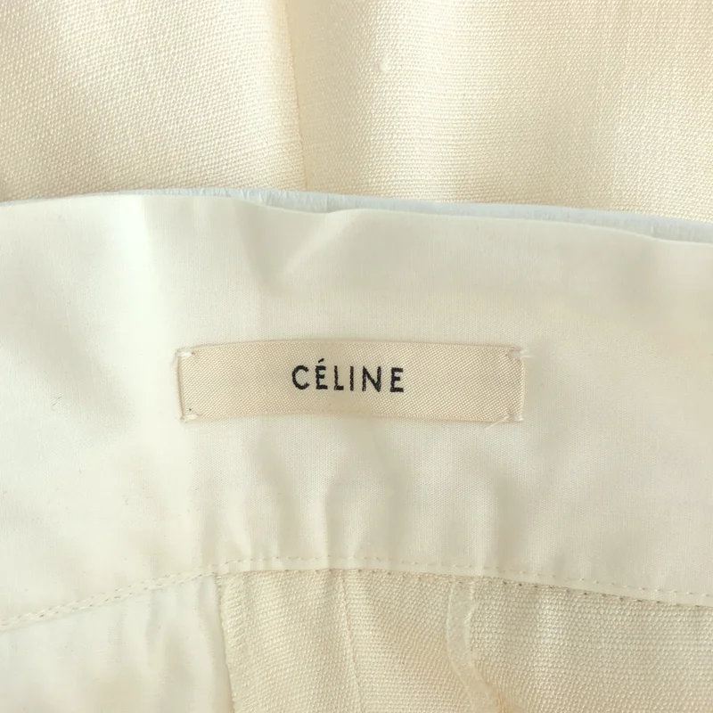 CELINE / セリーヌ | フィービー期 シルク混 ベルテッド スラックスパンツ | 36 | レディース