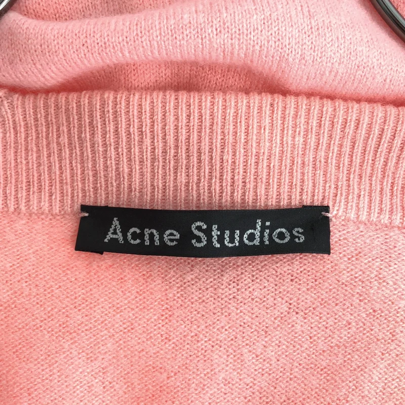 Acne Studios / アクネストゥディオズ | ウール フェイスパッチ  Vネック ニットカーディガン | XXS | レディース