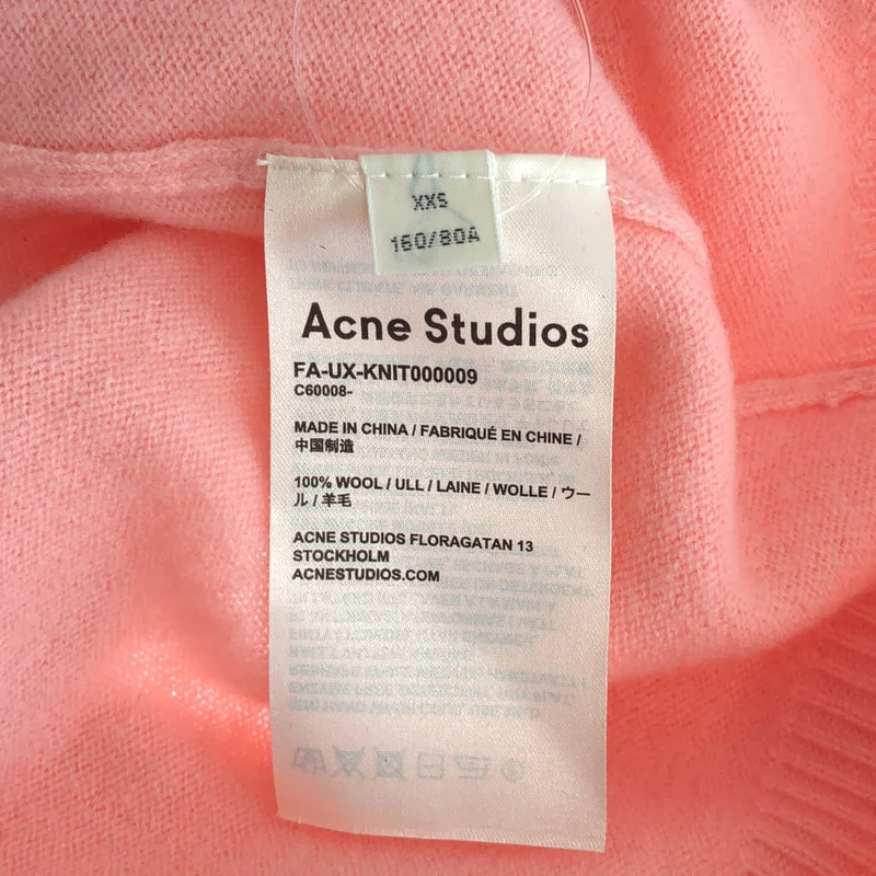Acne Studios / アクネストゥディオズ | ウール フェイスパッチ  Vネック ニットカーディガン | XXS | レディース