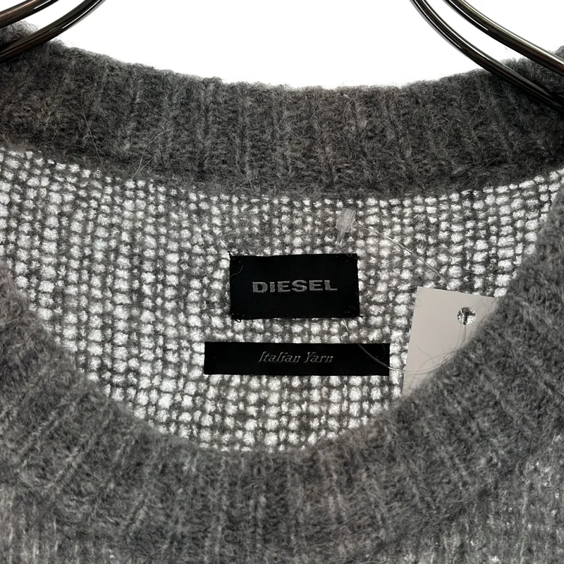 DIESEL / ディーゼル | アルパカ混 ライン クルーネックニット |