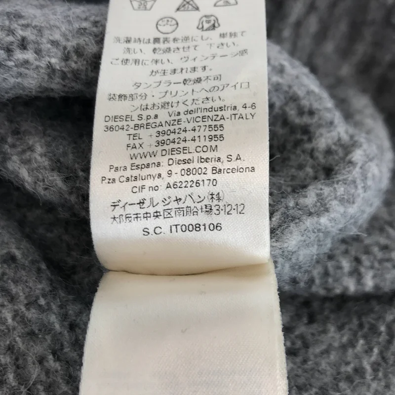 DIESEL / ディーゼル | アルパカ混 ライン クルーネックニット |