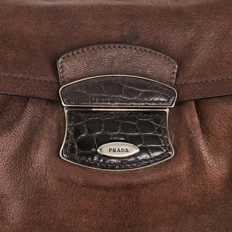 PRADA / プラダ | レザー ブルチャート ワンショルダーバッグ |