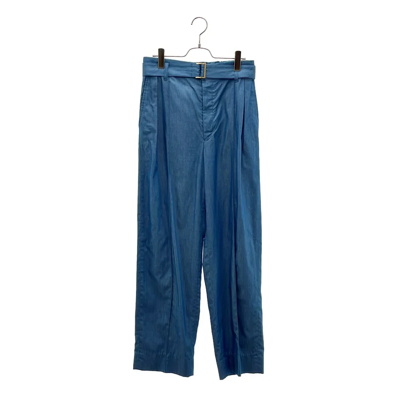 CULLNI / クルニ | Light Denim Pin Tuck Wide Pants with Long Belt パンツ | 2 | メンズ