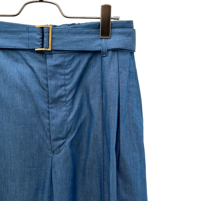 CULLNI / クルニ | Light Denim Pin Tuck Wide Pants with Long Belt パンツ | 2 | メンズ