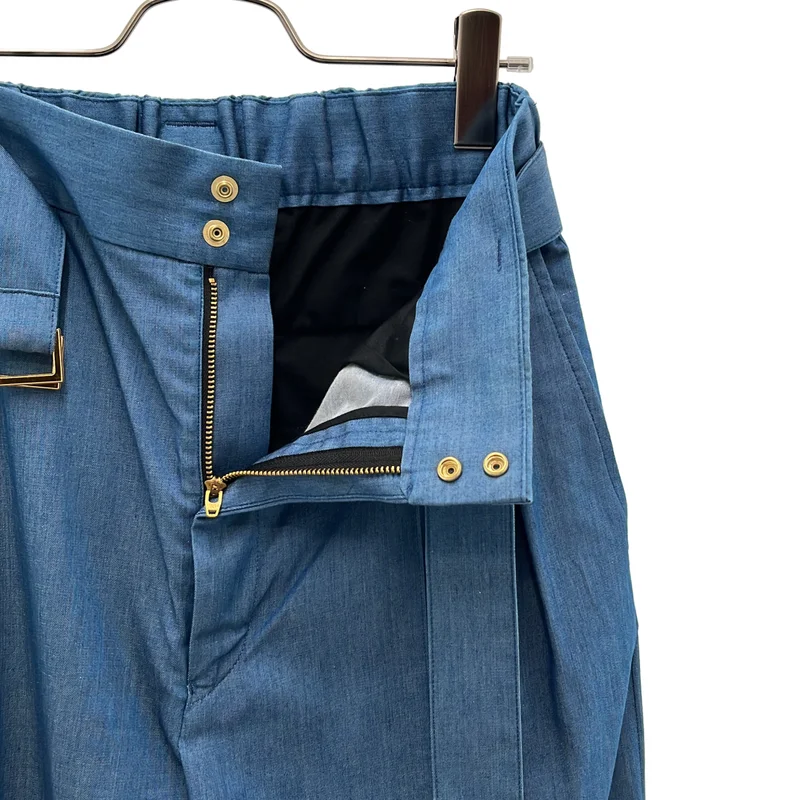 CULLNI / クルニ | Light Denim Pin Tuck Wide Pants with Long Belt パンツ | 2 | メンズ