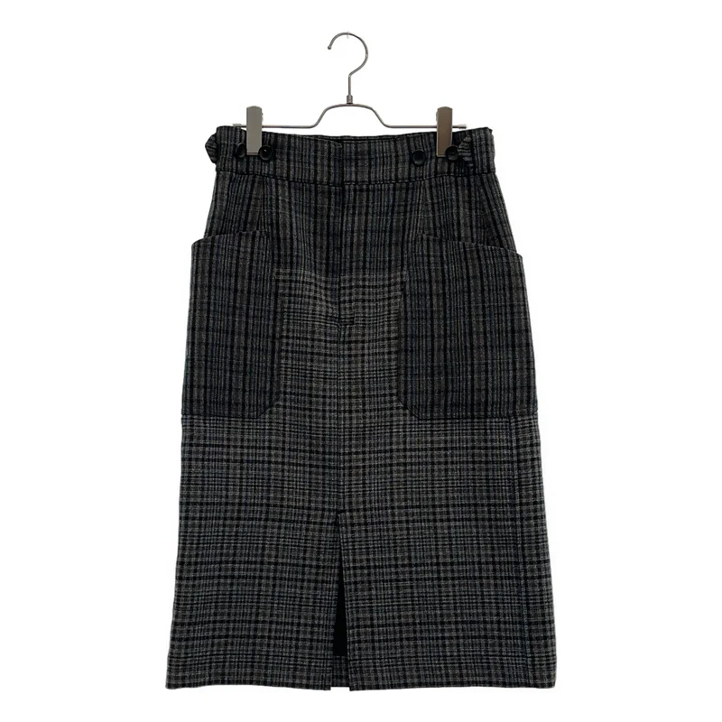 beautiful people / ビューティフルピープル | gradation blockcheck slit tight skirt チェック タイトスカート | 36 | レディース