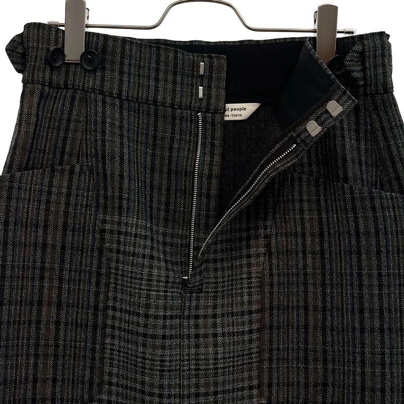 beautiful people / ビューティフルピープル | gradation blockcheck slit tight skirt チェック タイトスカート | 36 | レディース