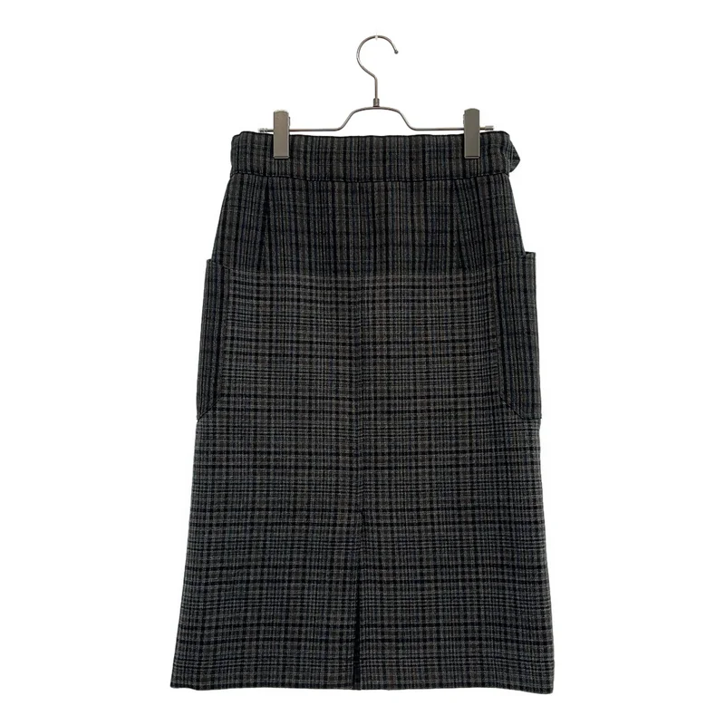 beautiful people / ビューティフルピープル | gradation blockcheck slit tight skirt チェック タイトスカート | 36 | レディース