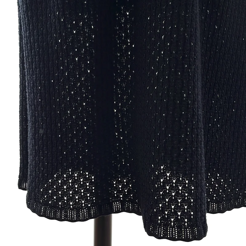 Mame Kurogouchi / マメクロゴウチ | 2023AW | Lace Stripe Knitted Dress / ハイネック ニット ワンピース | 2 | レディース