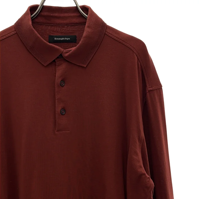 Ermenegildo Zegna / エルメネジルドゼニア | コットン ポロ ロングスリーブ シャツ | 50 | メンズ