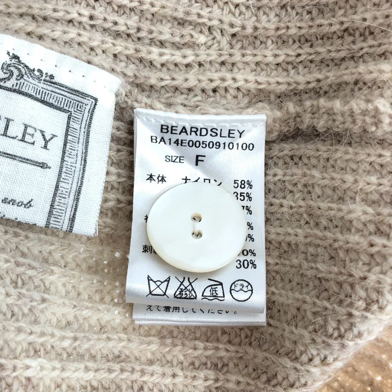 BEARDSLEY / ビアズリー | ウール混 フラワー刺しゅう ヘンリーネックニット | F | レディース
