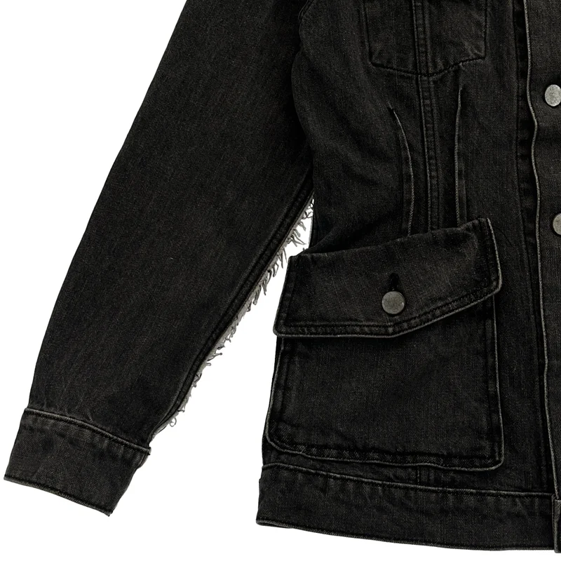 tricot COMME des GARCONS / トリココムデギャルソン | 2001AW | ビーズ 断ち切り デニムジャケット | S | レディース