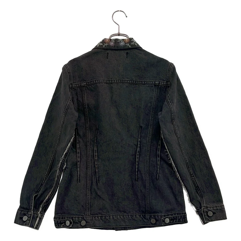 tricot COMME des GARCONS / トリココムデギャルソン | 2001AW | ビーズ 断ち切り デニムジャケット | S | レディース