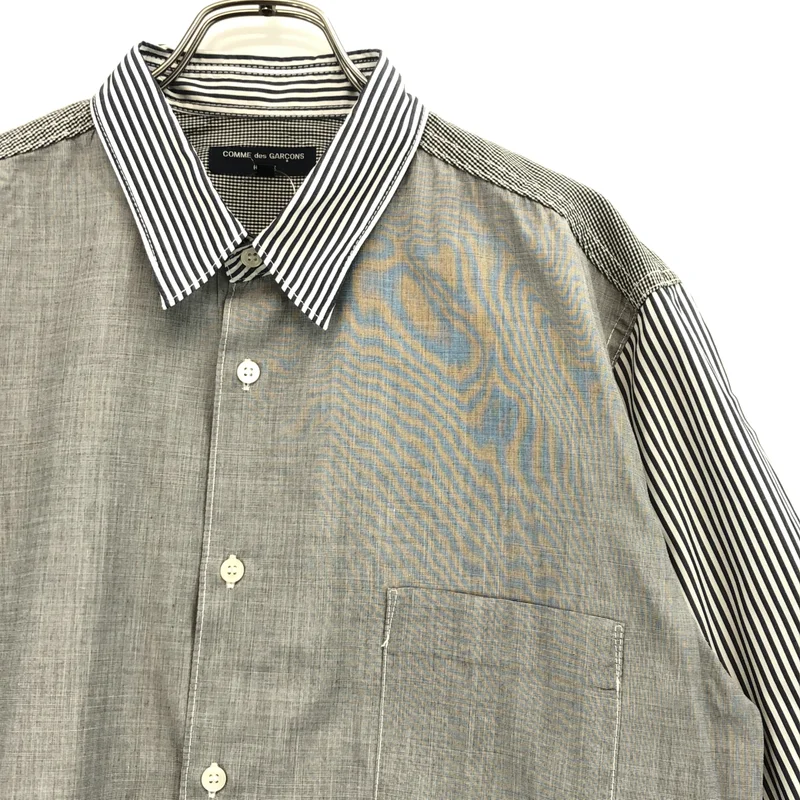 COMME des GARCONS HOMME / コムデギャルソンオム | 2010SS | コットン ストライプ切り替え シャツ | L | メンズ