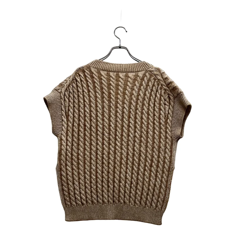 Chloe / クロエ | Woven wool knit jumper ケーブル ベスト | XS | レディース