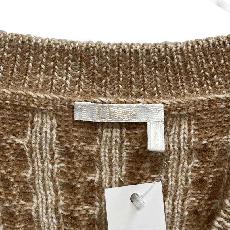 Chloe / クロエ | Woven wool knit jumper ケーブル ベスト | XS | レディース