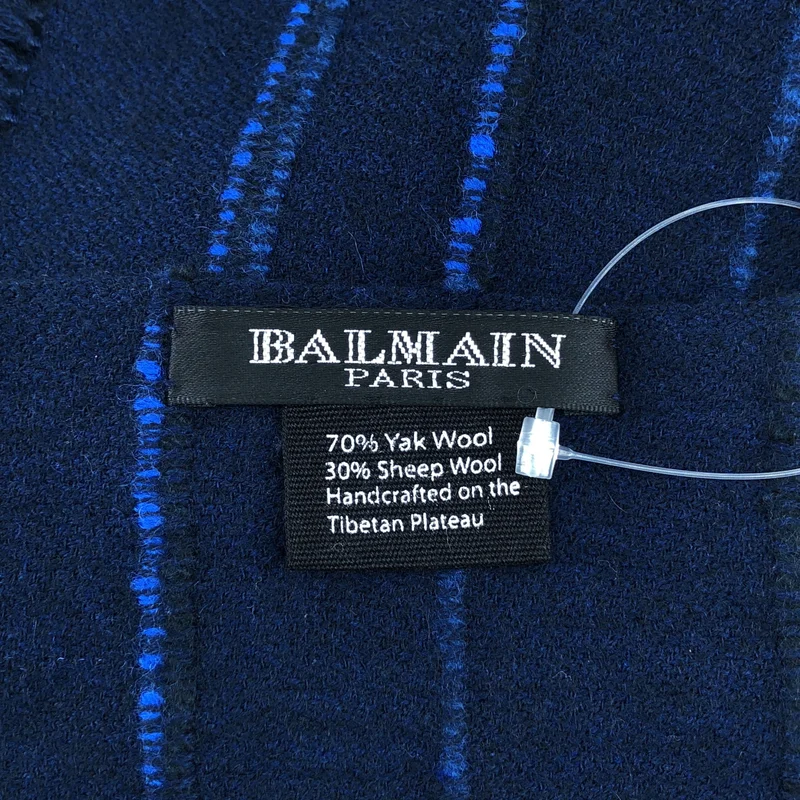BALMAIN / バルマン | ウール フリンジ 大判ストール |
