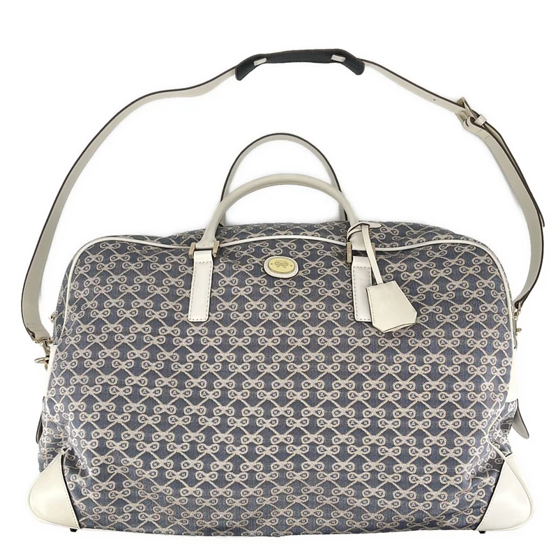 ANYA HINDMARCH / アニヤハインドマーチ | 2way ショルダー付き 総ロゴ ジャガード ボストンバッグ |