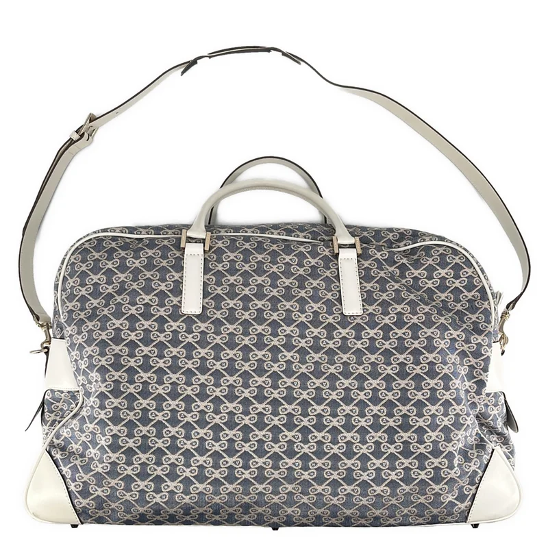 ANYA HINDMARCH / アニヤハインドマーチ | 2way ショルダー付き 総ロゴ ジャガード ボストンバッグ |