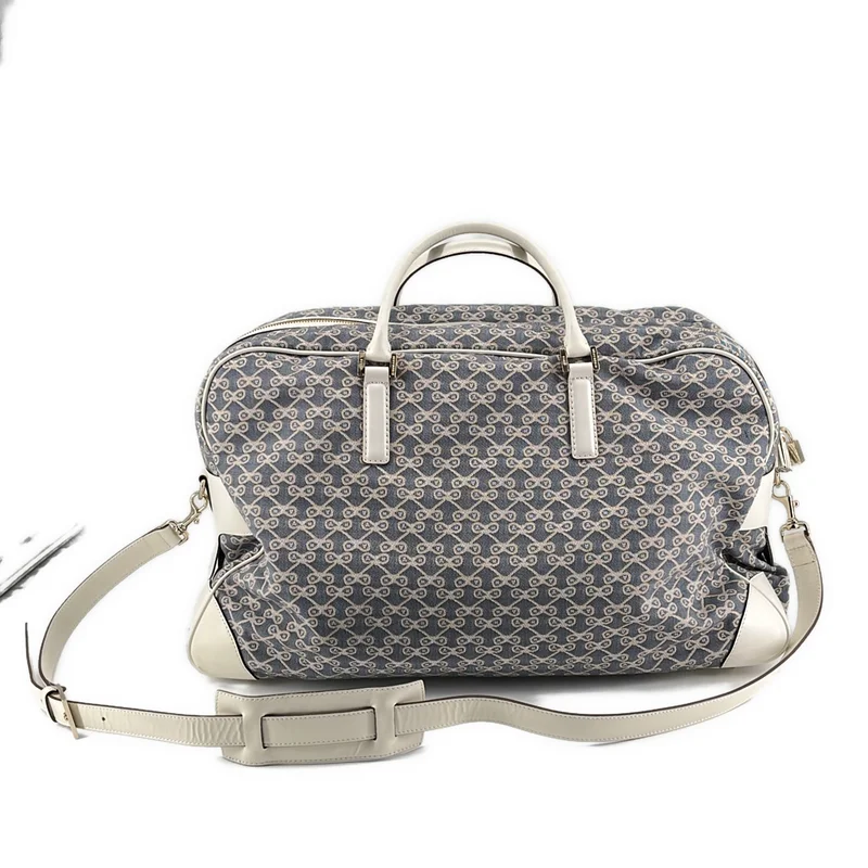 ANYA HINDMARCH / アニヤハインドマーチ | 2way ショルダー付き 総ロゴ ジャガード ボストンバッグ |
