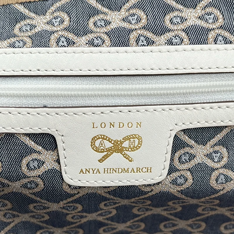 ANYA HINDMARCH / アニヤハインドマーチ | 2way ショルダー付き 総ロゴ ジャガード ボストンバッグ |
