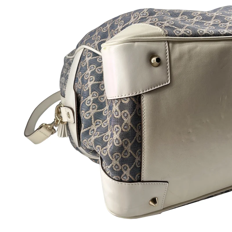 ANYA HINDMARCH / アニヤハインドマーチ | 2way ショルダー付き 総ロゴ ジャガード ボストンバッグ |