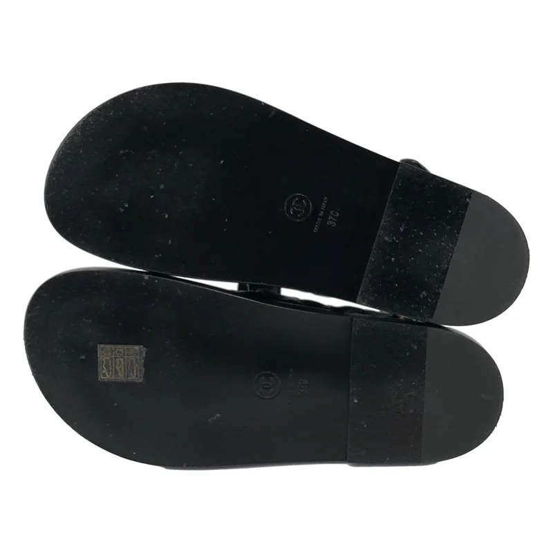 CHANEL / シャネル | ココマーク マトラッセ レザー サンダル / G35927 | 37C | レディース
