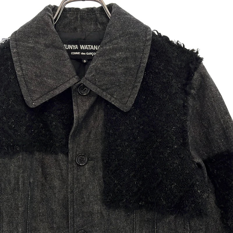 JUNYA WATANABE COMME des GARCONS / ジュンヤワタナベ | 2001AW | ツイード パッチワーク デニムジャケット | S | レディース