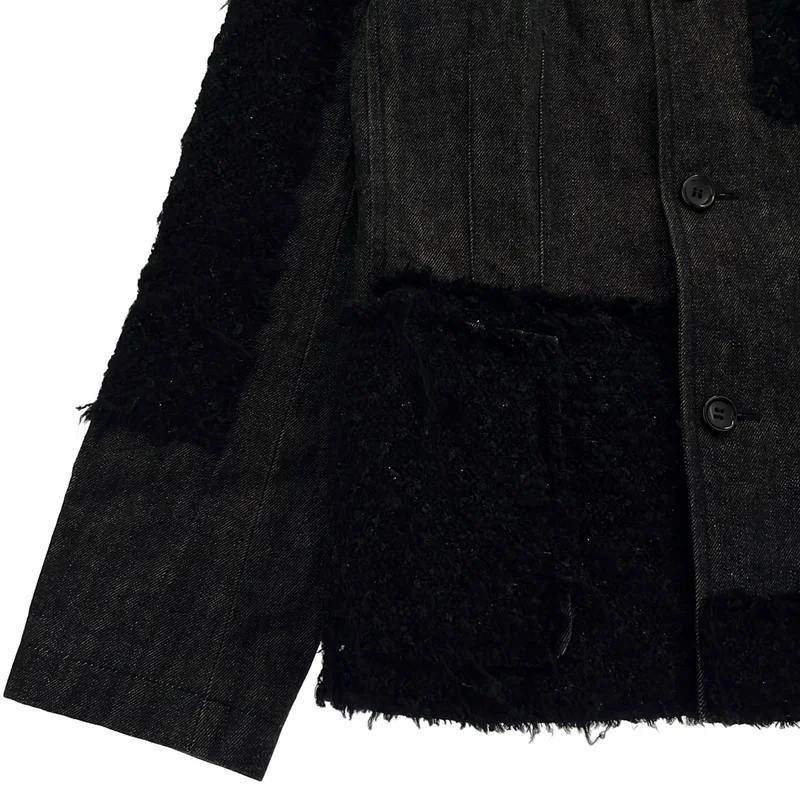JUNYA WATANABE COMME des GARCONS / ジュンヤワタナベ | 2001AW | ツイード パッチワーク デニムジャケット | S | レディース