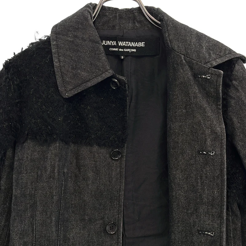 JUNYA WATANABE COMME des GARCONS / ジュンヤワタナベ | 2001AW | ツイード パッチワーク デニムジャケット | S | レディース
