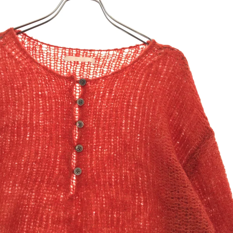 Plage / プラージュ | 2024AW | HENLEY ALPACA mix / ウール混 ヘンリーネックニット プルオーバー |