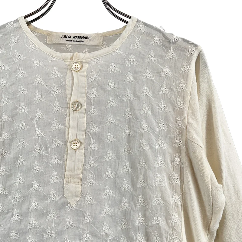 JUNYA WATANABE COMME des GARCONS / ジュンヤワタナベ | 2005SS | エンブロイダリー ヘンリーネック カットソー |