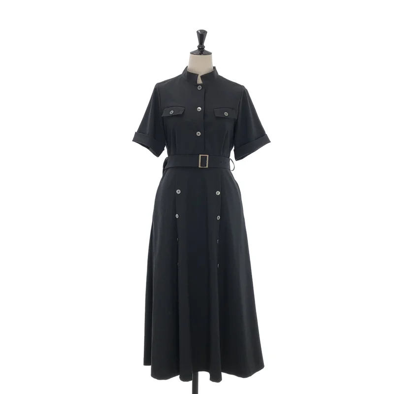 foufou / フーフー | THE DRESS ベルテッド スタンドカラー ワンピース | 0 | レディース