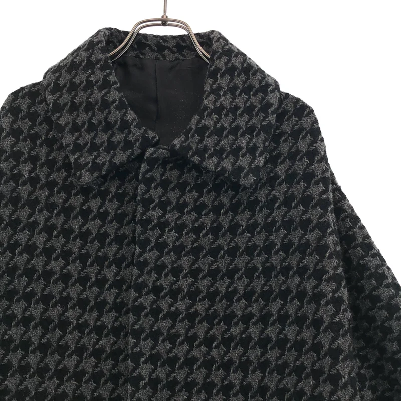 YOHJI YAMAMOTO / ヨウジヤマモト | 2024AW | collections / ウール 千鳥柄 ドルマンスリーブ ポンチョジャケット | 2 | レディース