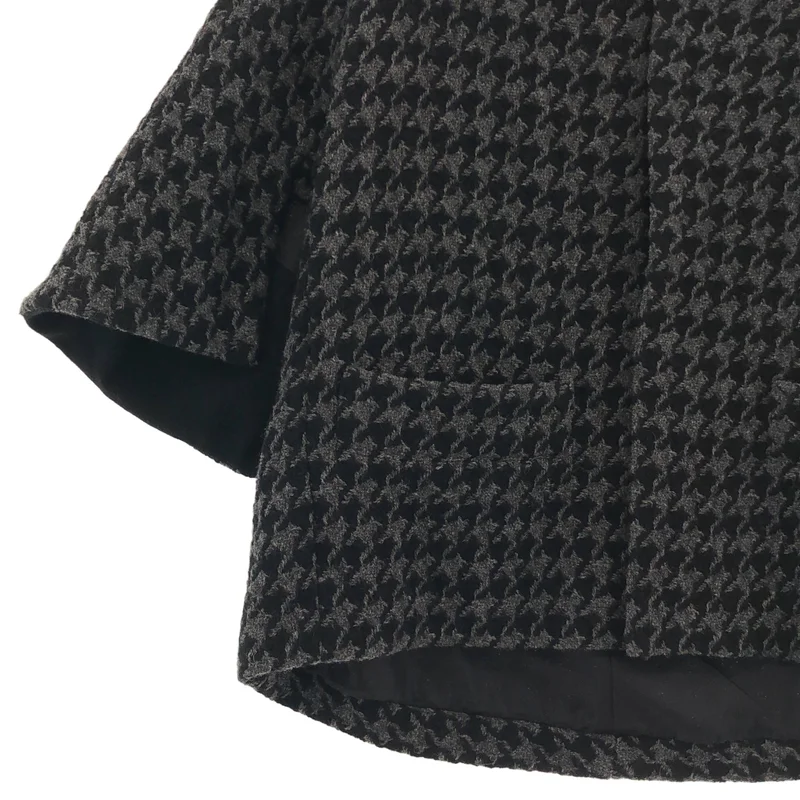 YOHJI YAMAMOTO / ヨウジヤマモト | 2024AW | collections / ウール 千鳥柄 ドルマンスリーブ ポンチョジャケット | 2 | レディース