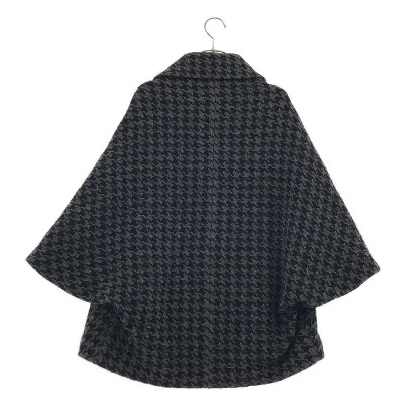 YOHJI YAMAMOTO / ヨウジヤマモト | 2024AW | collections / ウール 千鳥柄 ドルマンスリーブ ポンチョジャケット | 2 | レディース