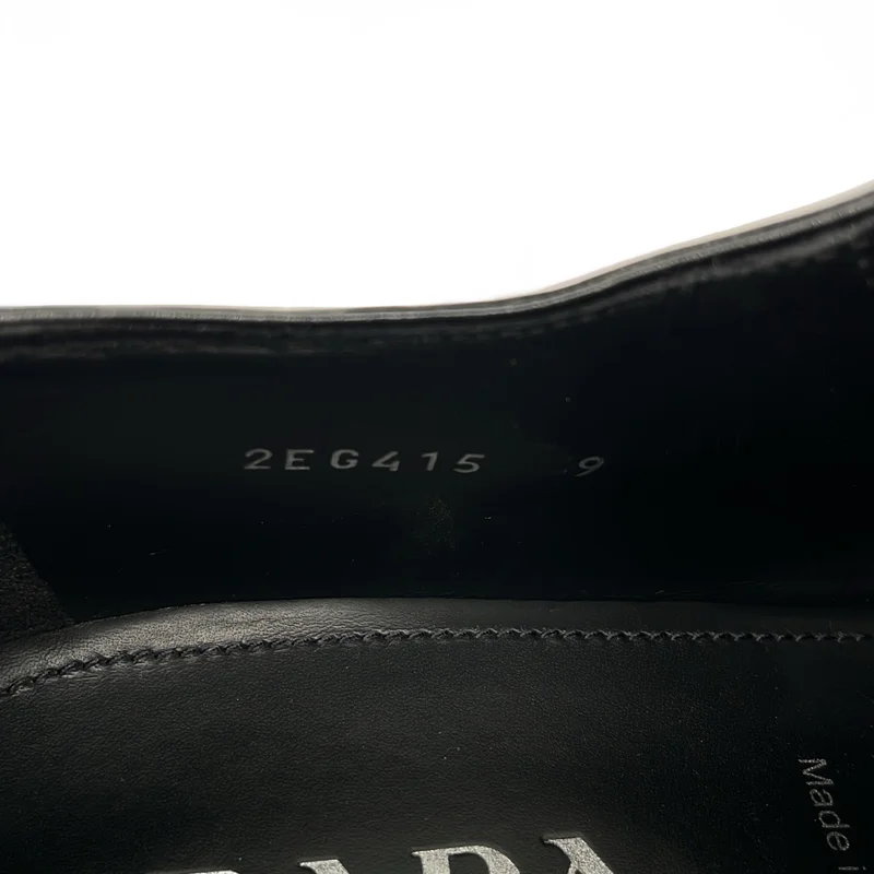 PRADA / プラダ | スクエアトゥ ラバーソール レザーダービーシューズ | 9 | メンズ